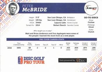 2016 Disc Golf Pro Tour #NNO Peter McBride Back